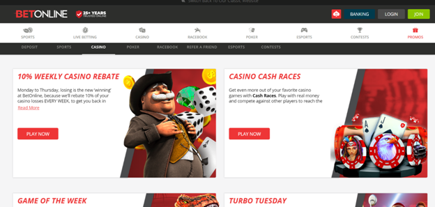 Betonline Casino Promotions Image