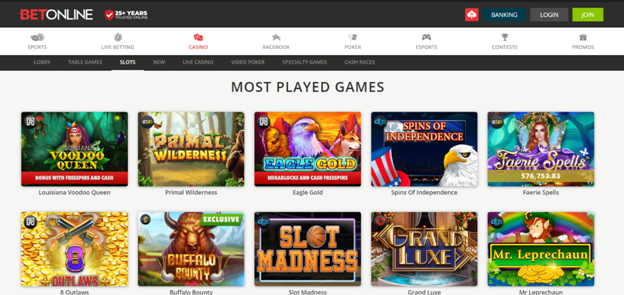 Betonline Casino Games Selection