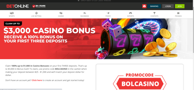 Betonline Casino Welcome Bonus Image