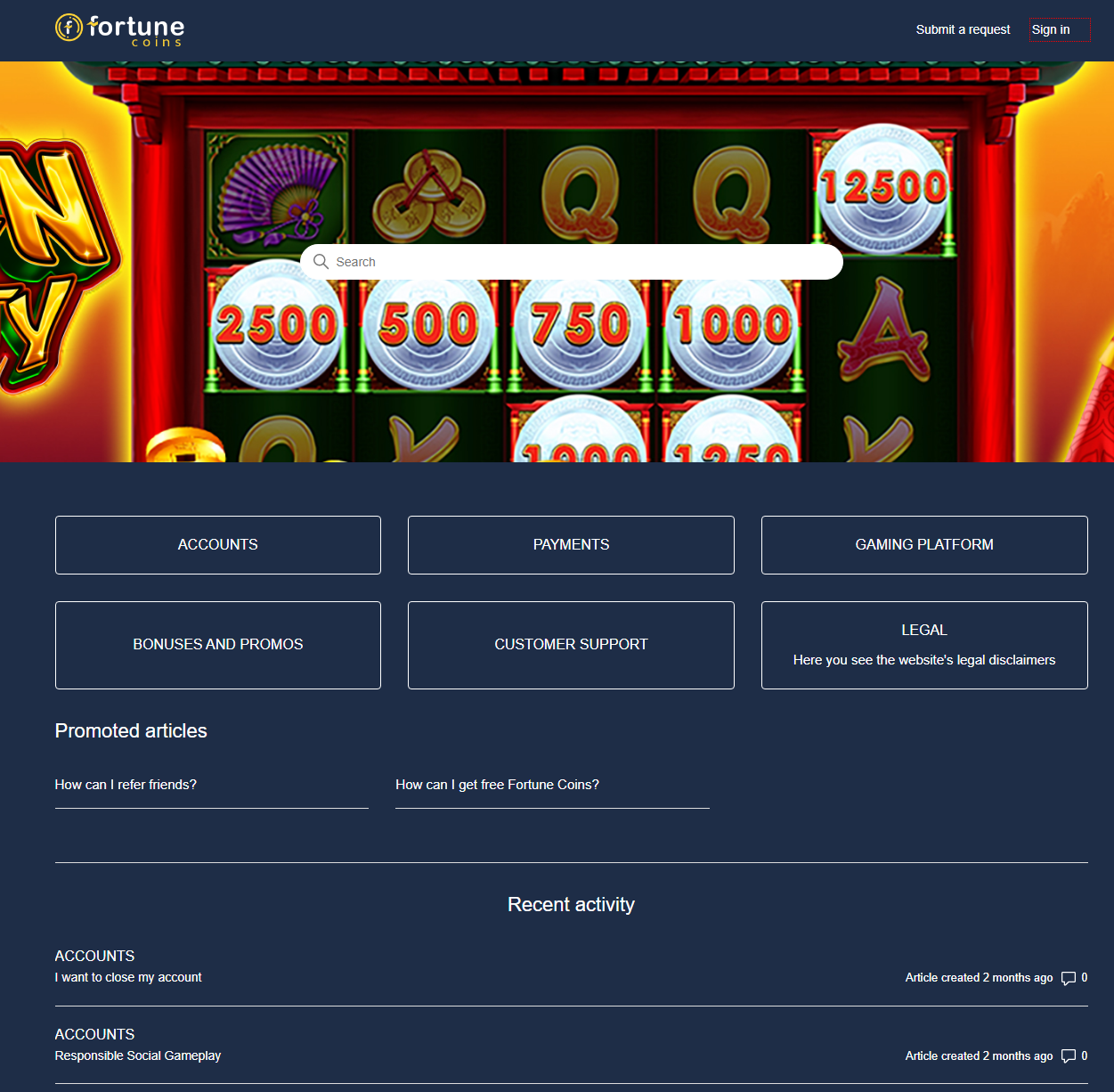 Fortune Coins Casino Support 