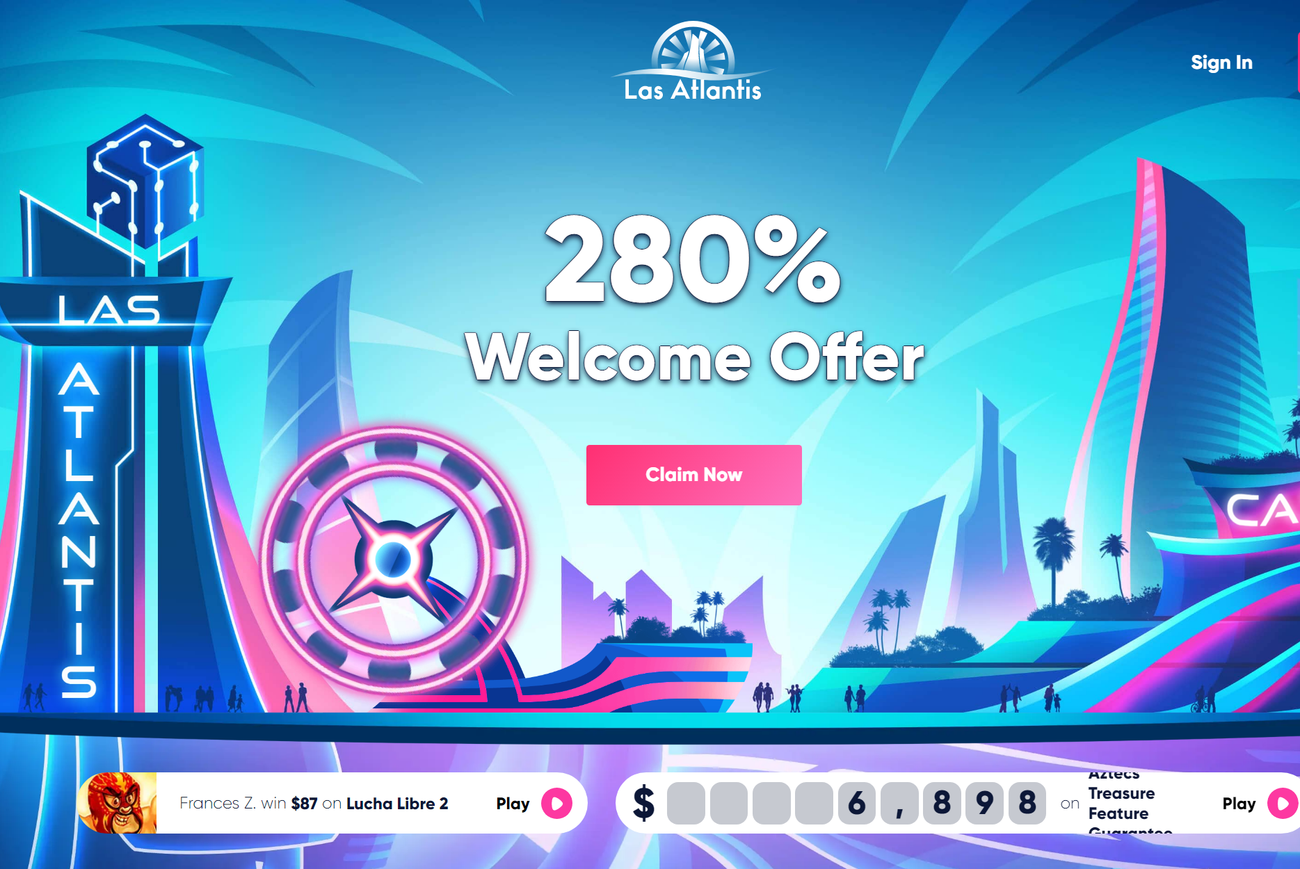 Las Atlantis Casino Welcome Page 