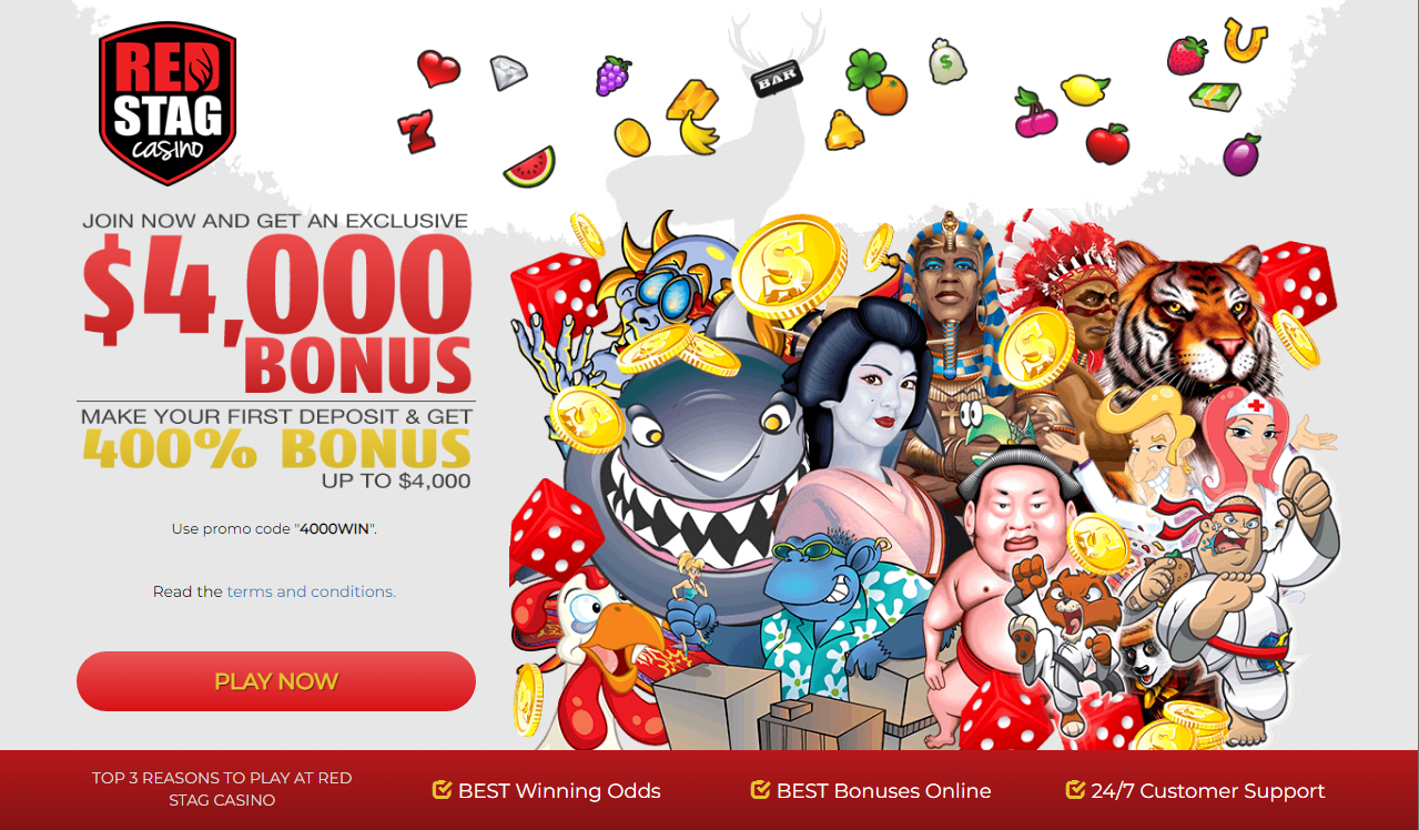 Red Stag Casino Exclusive Welcome Page