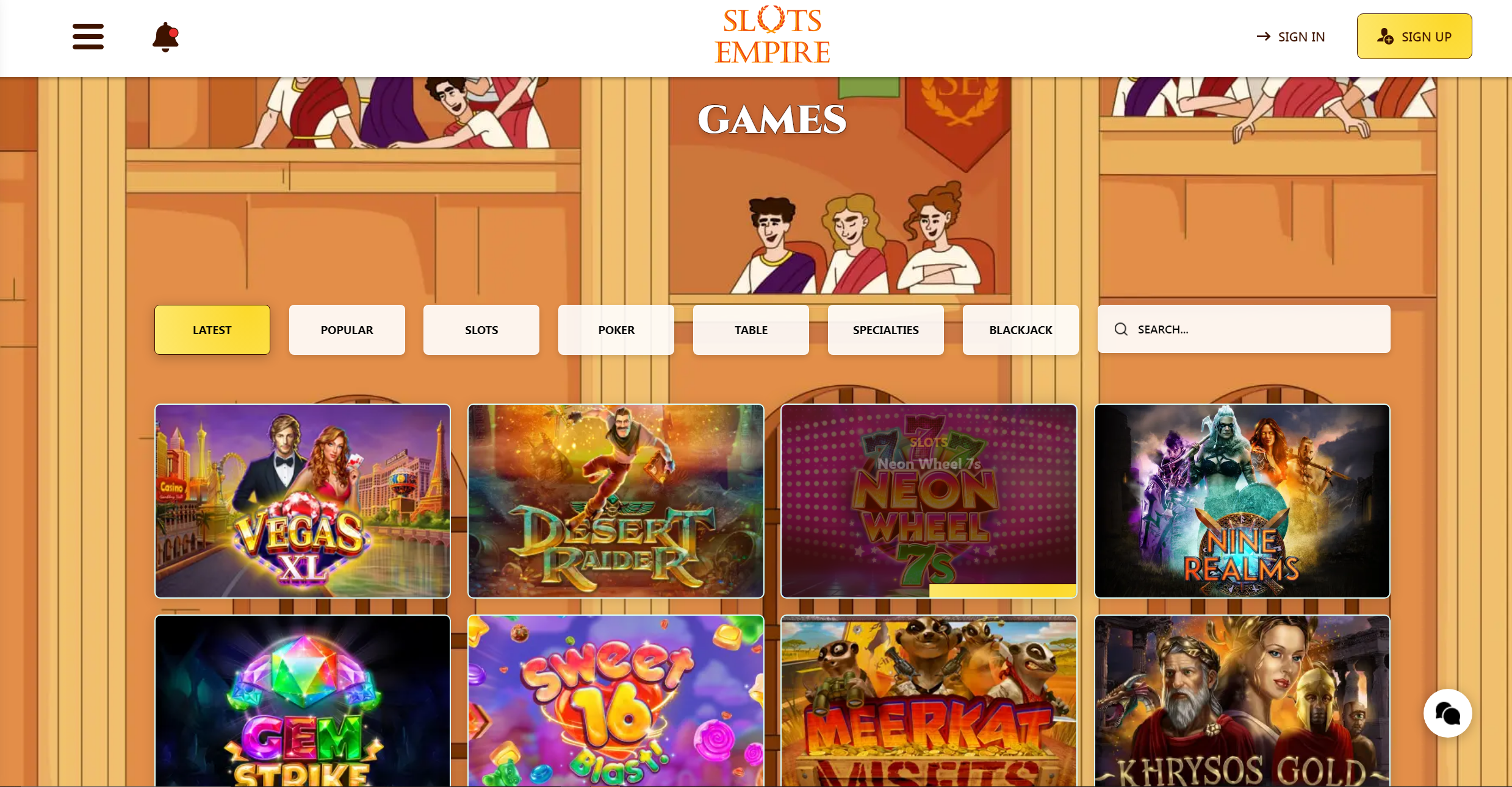 Slots Empire Games Selection